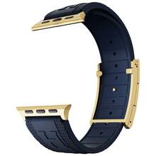 Soft And Versatile Men's Silicone Watch Band, Simple And Easy To Match, With A Magnetic Clasp And Waterproof Design. Suitable For Apple Watch Sport Bands, Compatible With 44mm/45mm/46mm/49mm Sizes, Designed For Apple Watch Series 9/8/7/6/5/4/3/2/1/SE/Ultra. - 午夜藍 - 查看 8