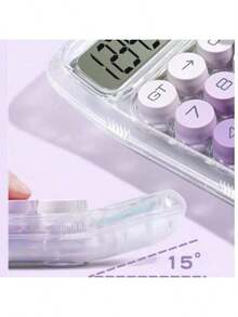 1pc Gradient Dopamine Calculator Round Mechanical Keyboard, 12-Digit Large Display Suitable For Accounting, Finance, Students, Office Use, Fashionable & Girly Style, High-End Color, Good Value (Random New/Old Version),School Supplies,Back To School-Calculator,School Supplies,School,Office Supplies,Pink Office Supplies,Desk Accesorries,Office Supplies,Office Decor,Office Desk Supplies,Calculadora Científica,Gifts For Men,Tools,Desk Accesorries - Màu tím - Xem 6