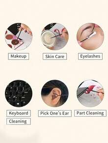 200/100pcs Black/Pink/Purple Eyelash Extension & Makeup Micro Brushes - Cleaning Swabs, Eyebrow Lash Extension Cleaning Swabs, Cleaning Sticks, Eyebrow Eyelash Lip Cleaning Swabs, Makeup Pad Swabs, 2.0mm Fine Brush Head, Eyelash Brush, Eyelash Extension, Fragrance-Free, No Power Required, Soft White Bristles, Makeup Tools & Accessories, Makeup Application | Fashionable Handle Design | Synthetic Bristles - Multicolor - View 4