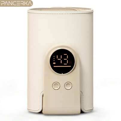 PANCERKA 快速加热便携式婴儿奶瓶加热器 - USB充电，带温度监测，无线设计，随时随地保持奶瓶温暖，旅行必备配件，时尚设计，奶瓶加热器