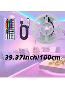 RGB Ambient LED Light Strip, 39.37-1181 Inch, USB Version, 44-Key Remote Control, Self-Adhesive Backing, Suitable For Bedrooms And Parties. - Multicolor - View 16