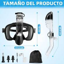 WOTOW Kit de Esnórquel para Adultos, Juego de Esnórquel Buceo Seco Deontable de Una Pieza con Vista Panorámica de 180°, Máscara Antiniebla Antifugas Respiración Libre con Soporte para Cámara - albaricoque - Ver 6