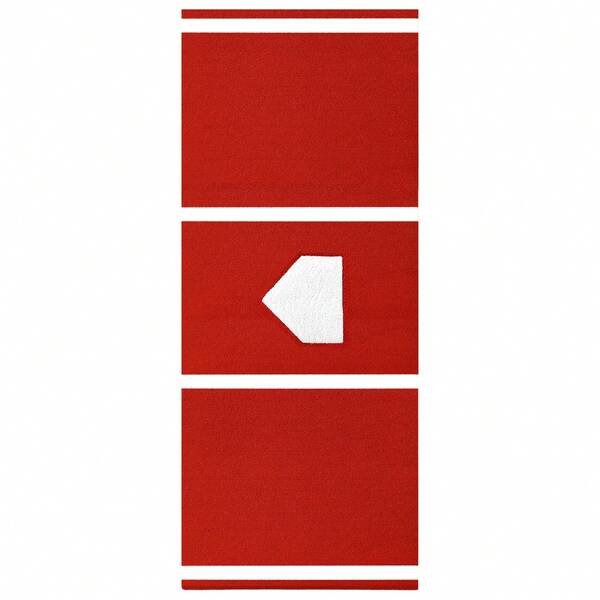 10 X 3.8 Ft Softball/Baseball Pitching Mat With Rubber Mound - Anti-Fade Turf & Anti-Slip Foam Backing, Portable Fastpitch Training Aid For Indoor/Outdoor Practice (Red)