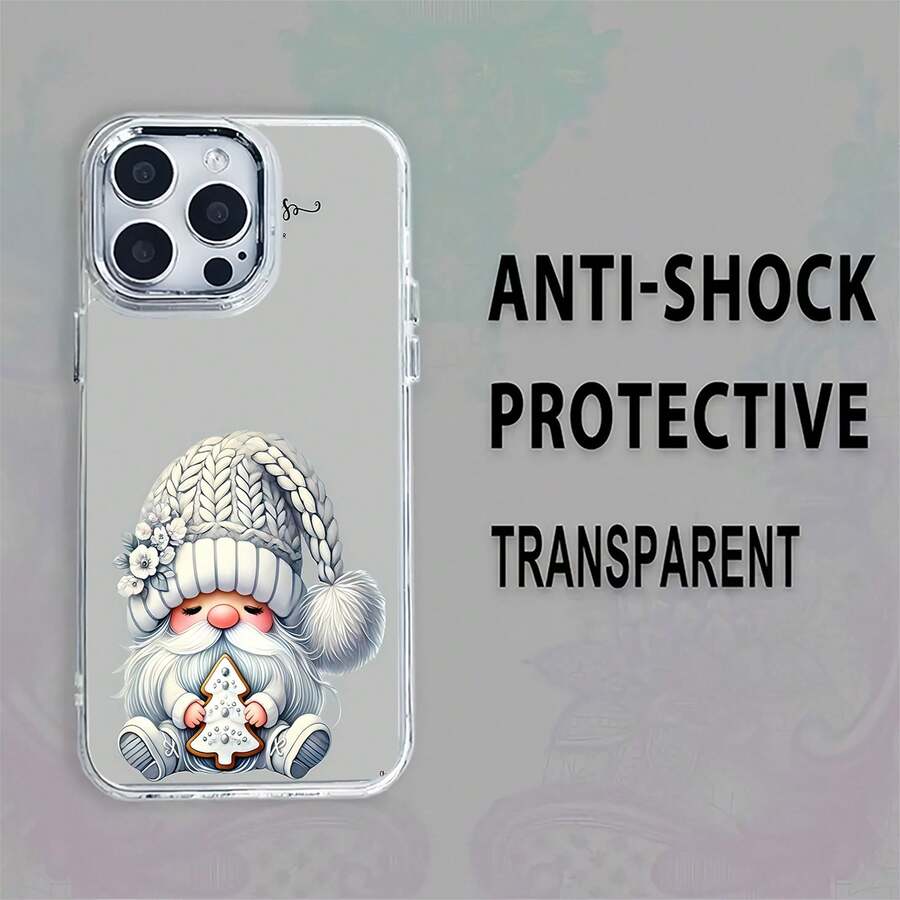 Estuche para teléfono acogedor de Papá Noel con árbol de Navidad Compatible con fundas para teléfonos , 17, 16 Pro Max, 15 Pro Max, 13 y 12 Hecho de material de TPU, a prueba de caídas, resistente al desgaste y cómodo de sostener Un gran regalo para familiares, amigos, seres queridos, novios / novias y para Navidad - transparente - Ver 1
