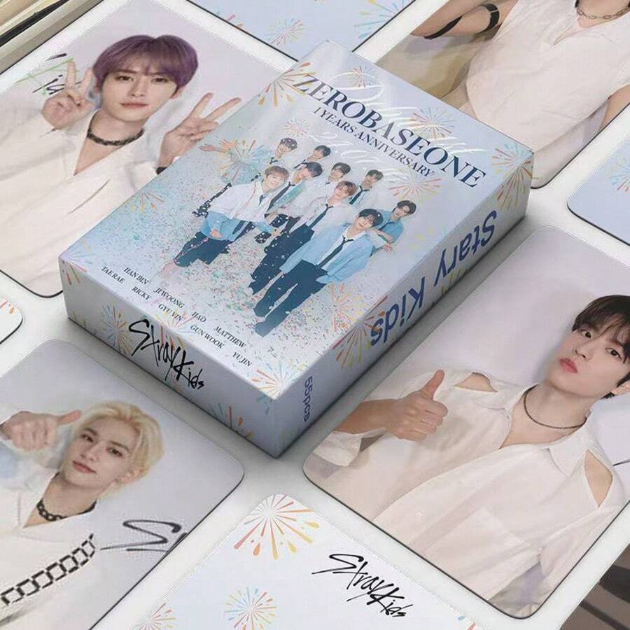 55pcs Photocard Collection Album K-POP Merchandise LOMO Cards, Suitable For Album Wall, Birthday Party Decoration - For Fan Album Display, High-Quality Printing, Gift For Everyone, Fan Goods, Collection Display, Fashionable Stickers, Premium Printing, Durable Material, Decorative Cards, Sticker Set, K-Pop Fans, Music Lovers - Multicolor - View 1