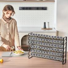 Portaspezie - Seitliche Platzierung 72 Flaschen 6 Lagen ohne Arbeitsplatte 1-teiliges Set schwarz - Visualizzare 1