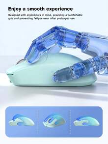 Ratón inalámbrico de doble modo 2.4G + Bluetooth, alimentado por batería en modo único/recargable en modo dual, ratón óptico Bluetooth con receptor USB, compatible con portátil, escritorio, silencioso, portátil para biblioteca, juegos, oficina, dormitorio - Multicolor - Ver 4