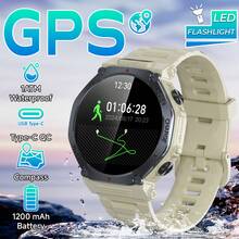 Reverse Charging, 1200mAh Large Battery Capacity Outdoor Smart Watch For Men And Women, Outdoor GPS Tracking, Ten-Meter Waterproof, 1.39-Inch Large Screen Size, Super Bright Flashlight, Ultra-Long Battery Life, Message Reception, Answering Calls, Music Control, Sports Data Collection, Pedometer