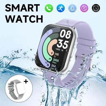 Ceas inteligent îmbunătățit 2025, potrivit pentru femei și bărbați, ecran HD de 1,83", suportă apeluri wireless/alerte de mesaje/alarmă, rezistent la apă 1ATM, peste 100 de moduri sportive, compatibil cu ceasul inteligent Dafit iOS/Android