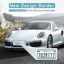 Bling License Plate Frame For Women, 2Pack Rhinestone Handcrafted Crystal Premium Stainless Steel, Stainless Steel Car Decorative Accessories With Diamond Sparkle Glitter Caps (Blue),2pc,Blue - 藍色的 - 查看 5