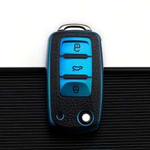 1 szt. etui na kluczyk samochodowy, pełna ochrona, pasuje do modeli Jetta, Beetle, Tiguan, Passat, Golf MK6, Polo z 3 przyciskami - one-size - Zobacz 7