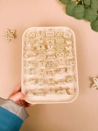 1/3/5/10/15/20pcs Faux Pearl Metal Hair Clips, Rhinestone Decor Hair Claws, Sweet Style For Girls