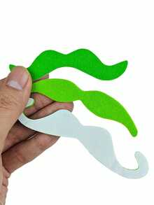 1/2set St. Patrick's Day Green Mustache, St. Patrick's Day Simulation Adhesive Creative Fake, Green Mustaches Beard Cosplay Halloween Costume Accessory. - Green - View 6
