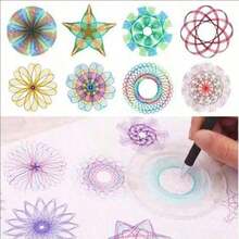 22pcs Spirograph Design Art Craft Set, Magical Drawing Stationery, Magical Ruler Set, Drawing Toys, Various Drawing Rulers, Drawing Templates, Classic Magic Patterns, Birthday Gift, Reward Gift - one-size - View 6