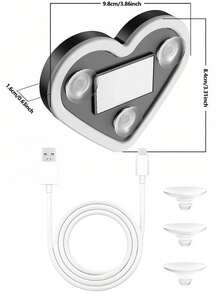 1 pieza Luz de neón LED con forma de corazón alimentada por energía solar, lámpara de ambiente con forma de corazón, luz ambiente LED inalámbrica incorporada, adecuada para tu coche - Multicolor - Ver 11