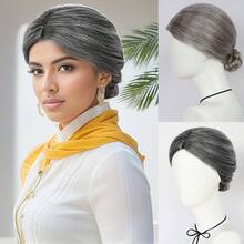 Elderly Synthetic Short Gray Straight Hair With A Bun Wigs For Women Halloween Party Christmas Cosplay Mrs. Santa Grandmother Elegant Old Lady Wig, Grey Granny Grandma Claus Costume Hairpieces, Apperal Funny Old Woman Stage Performance Accessories, Ideal Choice For Gifts For Birthday New Year Thanksgiving Day For Holiday Carnival Music Festival Decorations - Multicolor - View 13