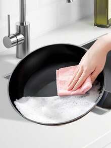 20pcs/40pcs Suction Dish Cloths, Dual-Use Kitchen Dishcloths, Washable/Non-Greasy/Highly Absorbent Cleaning Rags - Multicolor - View 6