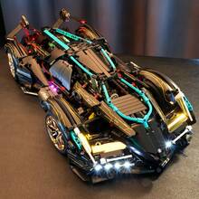 1560片黑色賽車模型積木，適合桌面裝飾與節日禮物 - 彩色 - 查看 5
