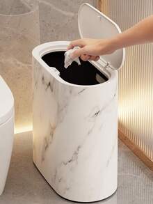 12L Luxury Household Trash Can With Lid, Foot Pedal Operated, For Living Room, Bedroom, Kitchen, Bathroom