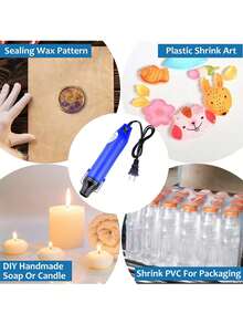 Pistola de Aire Caliente 300W - Portátil con Bocas Rojas y Negras | Para Proyectos Pequeños, Adhesivo y Remodelación - Azul - Ver 5