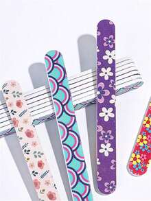 8/4pcs EVA Nail File, Double-Sided Printed Nail Buffers, Nail Care & Manicure Tools Suitable For Women, Great Gift - Multicolor - View 1