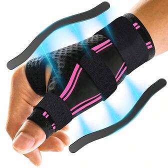 Avlastande tumstöd - Justerbart stöd för avtryckartummen, stukningar och handflatstabilitet (passar höger och vänster hand)