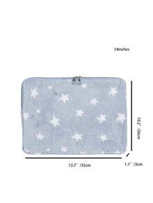 1个11英寸/13英寸/15英寸学生笔记本电脑包，星形印花毛绒休闲男女通用笔记本电脑内胆包，平板电脑保护套，适用于MacBook、HP、ASUS等品牌，适合女生、青少年、男生、大学生使用，9-15英寸平板电脑便携包，兼容iPad Air 4/5、iPad Pro - 淺藍色 - 查看 10