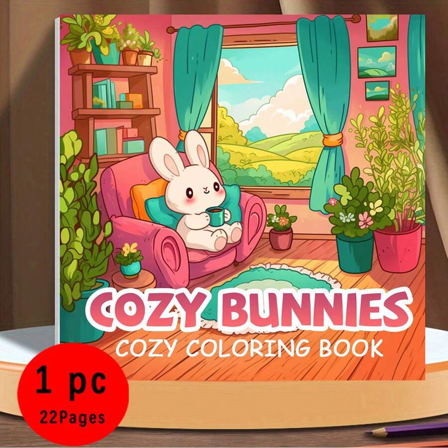 (Upgraded Luxury Edition, Thick Paper, 20.5 * 20.5cm) "Warm Little Rabbit: 22 Relaxation Pages", Suitable For Couples And Families, Suitable For Gatherings, Valentine's Day Birthdays, And Other Holidays. Painting And Study Supplies, 22 Pages, Books, Coloring Books, Study Supplies, School, Christmas, Halloween, Birthdays, Back To School Gifts, Coloring Books,Art Supplies - Single Piece - View 1