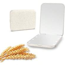 Kintion - Pocket Mirror LED Mirror With 1X/3X Magnification Compact Mirror With Light Handheld Folding Pocket Mirror Compact Mirror With Light For Gift Pink Color. - Beige - View 3