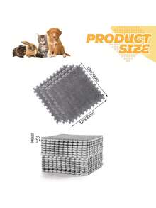 12件套互锁羊毛毯垫，小型动物防水睡垫套装，适用于兔子、仓鼠、猫、狗、豚鼠等宠物 - 彩色 - 查看 5