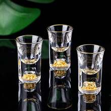 6pcs/12pcs, 15ml/2oz Mini Golden Mountain Cup/24K Gold Foil Cup, Suitable For Bars, Clubs, Home Parties, Father's Day Gift
