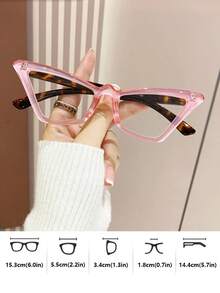 LiMiaoMiao 1pc Unisex Vintage Cat Eye Reading Glasses, Clear Transparent Computer Reading Magnifying Glasses +1.0 To +4.0 - Transparent - View 3