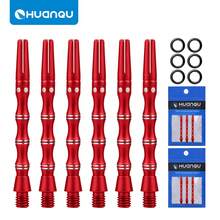 HUANQU 6支/套铝制飞镖杆，2BA标准螺纹替换装，46mm（3种颜色可选），彩色设计，耐用且精准的飞镖杆，通用飞镖配件，飞镖爱好者的完美礼物，适合圣诞节、复活节、生日、派对等场合。