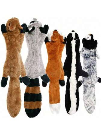 皱巴巴的狗狗吱吱叫玩具，毛绒狗狗玩具，无填充物狗狗玩具，适合小型中大型犬，无填充物小狗玩具，适合无聊和刺激