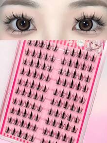 Asiteo 100片C型卷翘自粘簇状假睫毛，无需胶水，DIY单根嫁接睫毛，自然柔软动漫风格，分段式假睫毛，适合日常使用 - C - 查看 5
