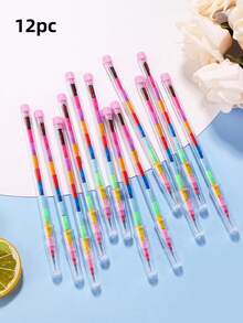 24 piezas de 11 colores de crayones de cera, suministros de dibujo coloridos, regalos para maestros, juegos de aula, rellenos de obsequios de fiesta, regalos de cumpleaños, premios y recompensas, obsequios de fiesta, rellenos de bolsas de fiesta, de vuelta a la escuela, Navidad, Halloween - Multicolor - Ver 11