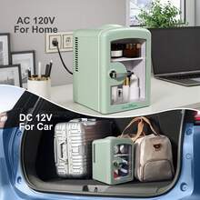 iceBlue 4L Makeup Refrigerator, Valentine's Day Gift Mini Fridge For Cosmetics And Drinks, Car/Home Use, Transparent Window And Chrome Handle - Xem 6