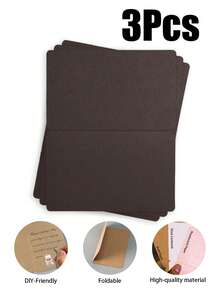 3/10/20/50张装DIY圆角折叠贺卡 - 19.7x14.8厘米/7.75x5.8英寸，空白可涂鸦。提供珠光纸、牛皮纸和纯色卡纸材质。适用于生日、婚礼、感谢活动和日常通信。