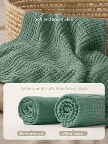 Miękki i chłonny bawełniany ręcznik kąpielowy dla niemowląt z kapturem, 32" X 32", odpowiedni dla noworodków i niemowląt, unisex - Zielony - Zobacz 4