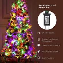 Árbol de Navidad Artificial de 1.8m con 250 Luces LED y Base Metálica, para Hogar y Oficina - Tipo de Enchufe B USA (110-127V) - Ver 5