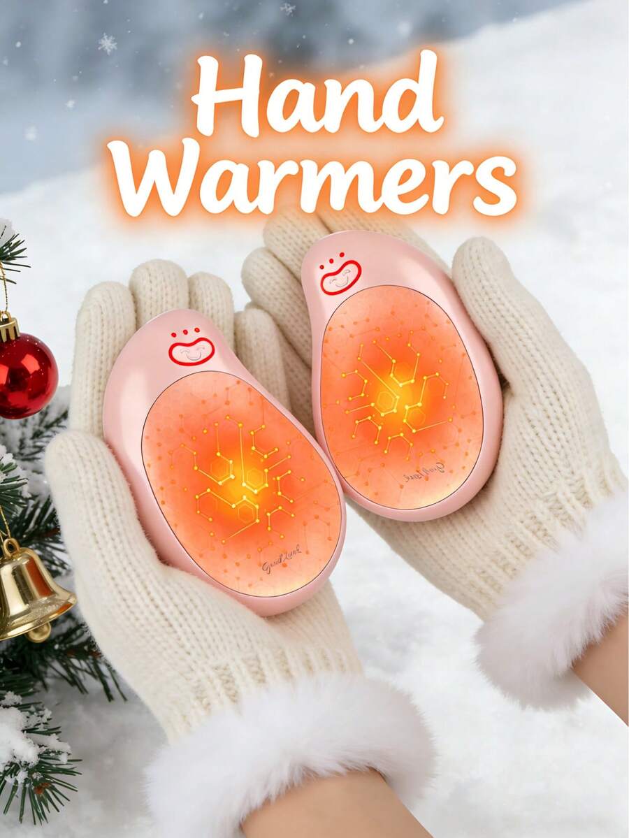 2pcs Cute Rechargeable Hand Warmers, Portable Hand Warmers, USB Rechargeable 4000mAh*2 Battery, 2-In-1 Electric Hand Warmer, 360° All-Around Heating, 3 Temperature Settings & Rapid Heating, Essential For Winter Outdoor Activities Like Skiing And Hiking, Perfect Gift For Christmas. Christmas Gifts,Hand Warmers,Gifts For Men,Stocking Stuffers,Hand Warmers Rechargeable,Gifts For Valentine's Day And Other Holidays,Spring Summer Picks,Brides Maid Gifts,Room,Bedroom Decor,Beach,Travel,For Men,For Women,Vacation,Women's Day,Travel Essentials,Wedding Favours,Y2k,Bedroom,Car Accessories Women,Kitchen Decor,Cute Stuff - Multicolor - View 1