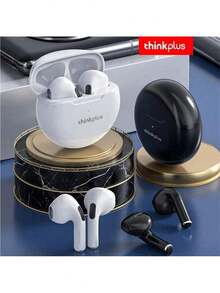 Lenovo Ht38 True Wireless Bluetooth Earbuds - In-Ear Headphones With Long Battery Life, High Sound Quality For Sports, Music & Gaming - White - View 2