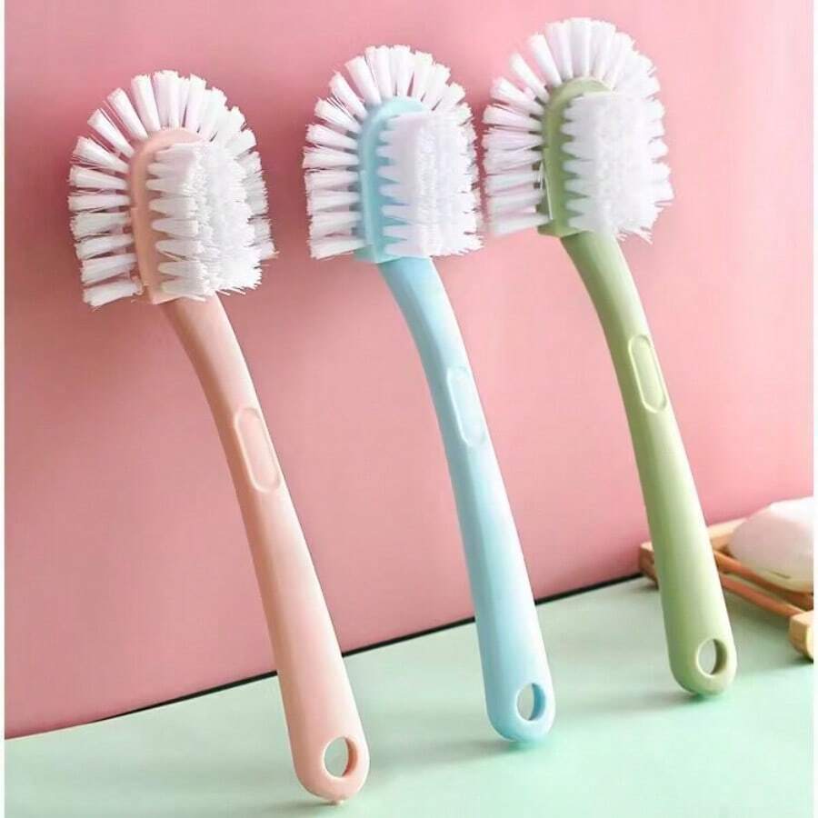 5-Face Multi-Functional Durable Shoe Brush, Suitable For Dorm Use Without Damaging Shoes, Long Handle Shoe Brush, Can Be Hung For Cleaning, Removes Stains, Laundry Brush - Multicolor - View 1