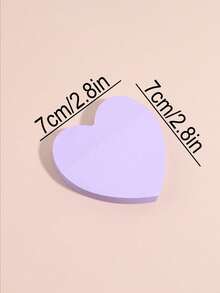 100 Sheets 1pc Creative Purple Heart Shaped Sticky Notes, Cartoon Stationery Small Gift Memo Pad For Valentine's Day Back To School - Multicolor - View 2
