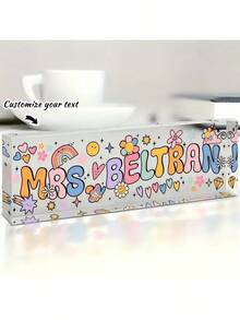 Custom Acrylic Teacher Desk Name Plate - Personalized Teacher Appreciation Desk Sign, Customizable Teacher Gifts For Desk Decor - Teacher Nameplate With Vibrant Design For Classroom Back To School,Ornamental,Reusable,Multi-Functional,Modern,Colorful,Cute,Vintage,Custom,Personalized,Unique,Customized,Workers,Clients,For Business/Work/Office,For School
