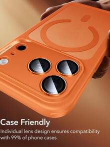 3pcs Tempered Glass Camera Lens Protector, Suitable For 17 Pro Max/17 Pro/16 Pro Max/16 Pro/15 Pro Max/15 Pro/14 Pro Max/14 Pro, Ultra-Durable High-Definition Separate Lens Protector, Tempered Glass Material, Starry Orange. - Orange - View 3