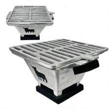Asador Metalico para Carbon Modelo Torito Parrilla Portatil para Mesa Brasero para Carne Asada Grill para Camping BBQ Barbeque Anafre para Centro de Mesas en Jardin Patios Reuniones Con Agarraderas y Base de Madera Para Banquetes y Cazuelas Parrillero Artesanal - como en la foto - Ver 9