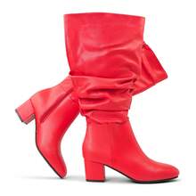 Bottes et bottines larges pour femmes - PU rouge - Voir 6