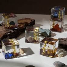 1pc Resin Epoxy Embedded Natural Stone Creative Ornament, Miniature Mining Scene Crystal Craft, Lapis Lazuli Miner, Brass Miner, Amethyst Miner, Ruby & Emerald Miner - Multicolor - View 8