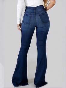 Pantalones acampanados, elegantes y contemporáneos, diseñados específicamente para mujeres. - Azul rasgado - Ver 2